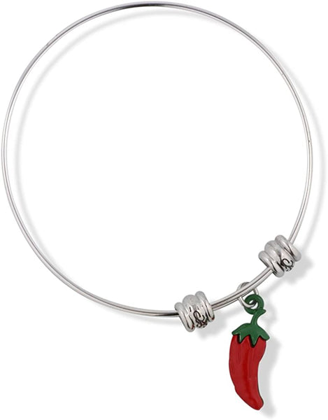 EPJ Hot Pepper Red with Green Stem Fancy Charm Bangle