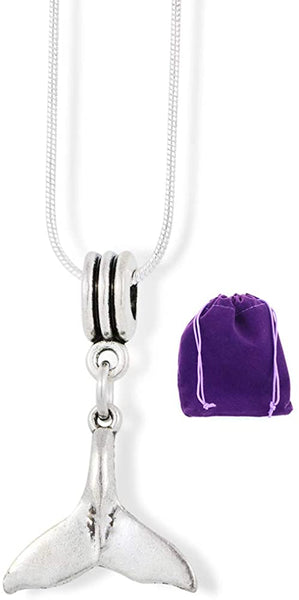 Whale Tail Charm Snake Chain Necklace