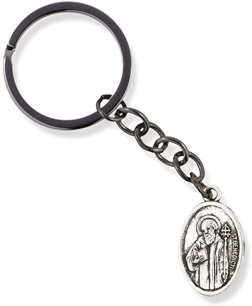 EPJ Catholic Gifts Saint St Benedict Medal San Benito Religious Jewelry Keychain for Women Charm Gifts Catholic Keychain for Women Men Boys and Girls