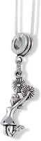 Emerald Park Jewelry Cheerleader with Pom Poms Charm Snake Chain Necklace