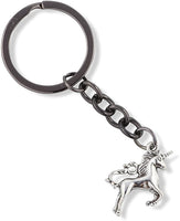 Emerald Park Jewelry Unicorn on Hind Legs with Tail Touching Mane Charm Keychain