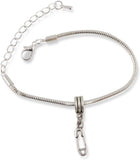 Safety Pin Snake Chain Charm Bracelet