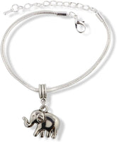 Emerald Park Jewelry Elephant ( 3D ) Snake Chain Charm Bracelet