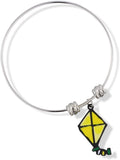 EPJ Kite Yellow Colored Fancy Charm Bangle