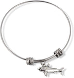 Shark Fancy Charm Bangle Bracelet Jewelry Gift for Scuba Divers Men Women Boys Girls Aquatic Sea Life Predator