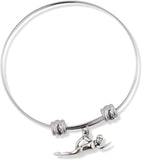 EPJ Swimmer with One Arm Forward and One Arm Back Fancy Charm Bangle