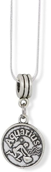 Emerald Park Jewelry Aquarius Charm Snake Chain Necklace
