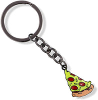 Emerald Park Jewelry Pizza Keychain | Pizza Enamel Coloured Charm Keychain