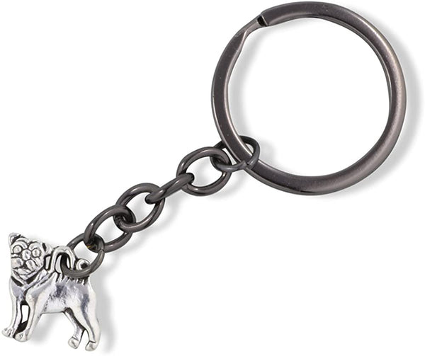Emerald Park Jewelry Pug French Bulldog Dog Charm Keychain