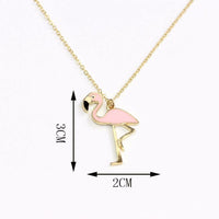 Flamingo Pink with Black and Yellow Beak Charm Necklace