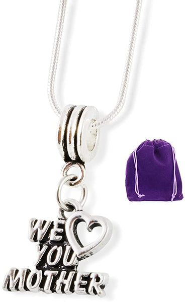 We Heart ( Love ) You Mother Snake Chain Necklace
