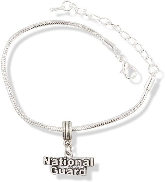 EPJ National Guard Text Snake Chain Charm Bracelet