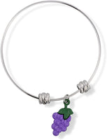 EPJ Grapes with Green Stem Fancy Charm Bangle