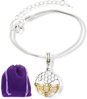 Bee Bracelet | Gifts for Women Men Honeycomb Jewellery Accessories Decor Bumblebee Honey