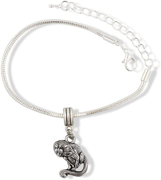 EPJ Macaque Long Tailed Monkey Snake Chain Charm Bracelet