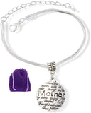 Mother with Wise Strong Loving Devoted Warm Love Passionate Text Snake Chain Charm Bracelet