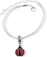 Ladybug Bracelet | six black dots and black head Snake Chain Charm Bracelet