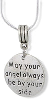 May Your Angel Always be By Your Side Charm Snake Chain Necklace