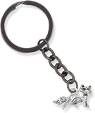 EPJ Fox 3D Charm Keychain, Silver, Medium