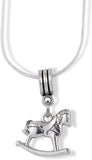Rocking Horse Realistic Charm Snake Chain Necklace