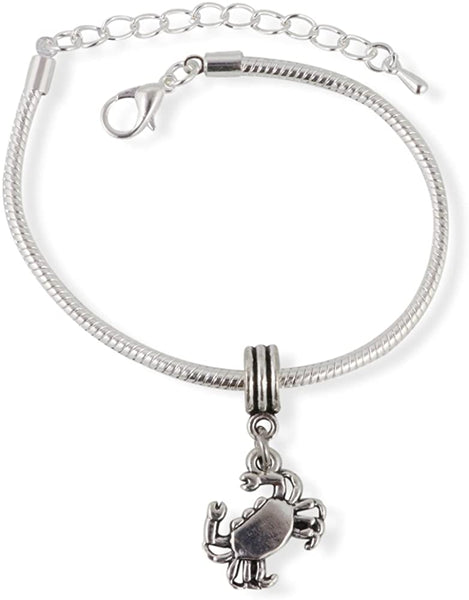 Crab Jewelry for Women | Stainless Steel Snake Chain Charm Bracelet
