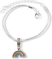 Emerald Park Jewelry Rainbow Bracelet | Stainless Steel Snake Chain Charm Bracelet
