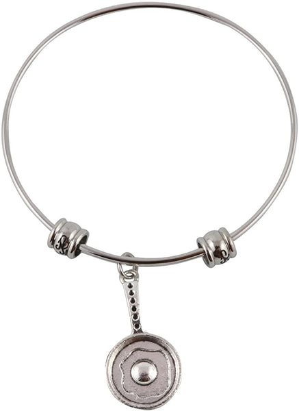Frying Pan with Egg (no color) Fancy Bangle