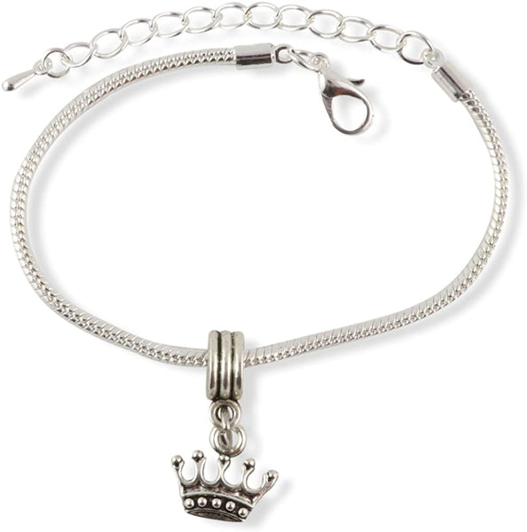Crown with 5 Points Snake Chain Charm Bracelet