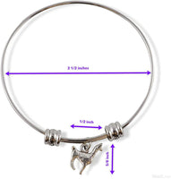 Llama Gifts for Women | A Great Llama Gift a Llama Charm on a Stainless Steel Bangle Bracelet also Great Llama Gifts for Men and Llama Themed Gifts for Women because Llama Jewelry is Fun for Everyone