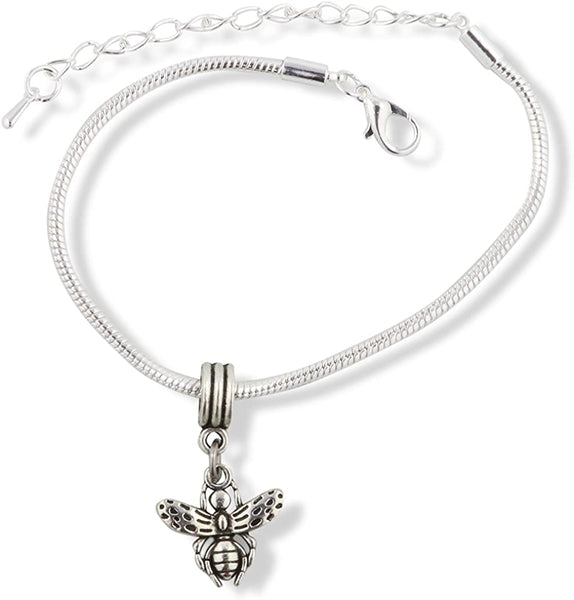 Small Fly Insect Bug Snake Chain Charm Bracelet