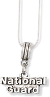 National Guard Text Charm Snake Chain Necklace
