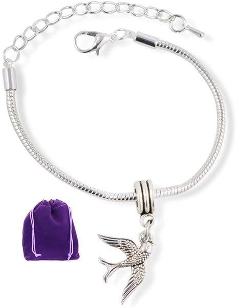 Bird Bracelet | Swallow Bird Flying Snake Chain Charm Jewelry for Women and Men
