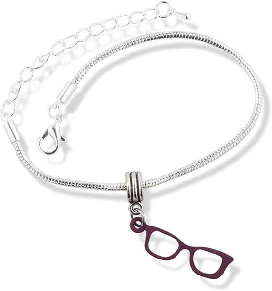 Eye Glasses Frame Snake Chain Charm Bracelet