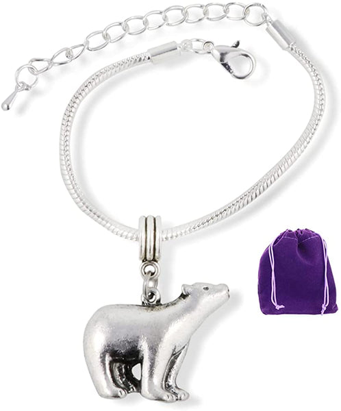 Polar Bear Bracelet | Mama Bear Polar Bracelet for those that Love Polar Bear Gifts and Polar Bear Jewelry with a Polar Bear Charms that can be used on a necklace as a Polar Bear Necklace Pendant