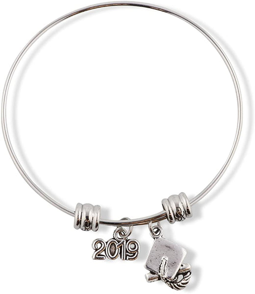 2019 Graduation Party Gifts for Her Bracelet Bangle Jewelry Charm Gift for Girls Women Men Boys Accessories Favors Class of 2019 Grad Gifts