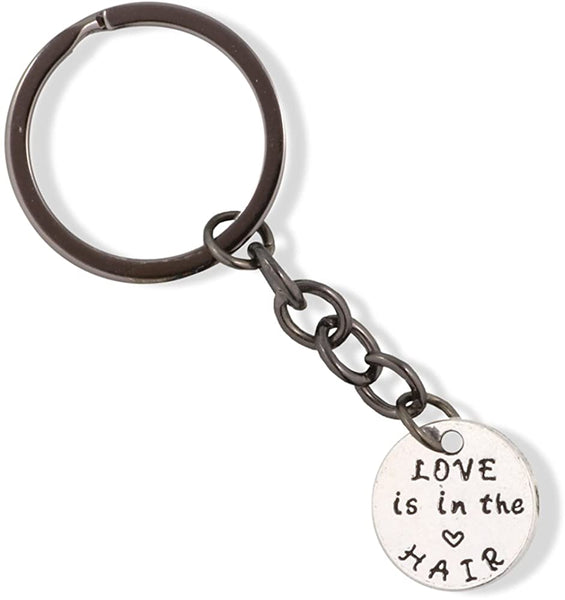 EPJ Love is in the Hair Text Charm Keychain