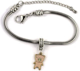 Dave The Bunny Pig Bracelet | Pink Pig Stainless Steel Snake Chain Bracelet