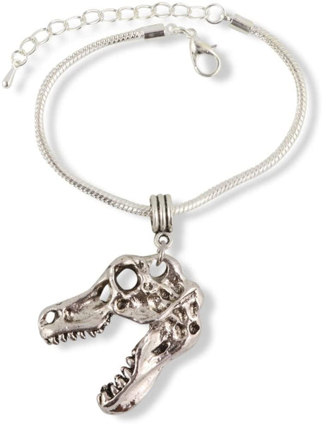 Emerald Park Jewelry TRex Skull Skeleton Snake Chain Charm Bracelet