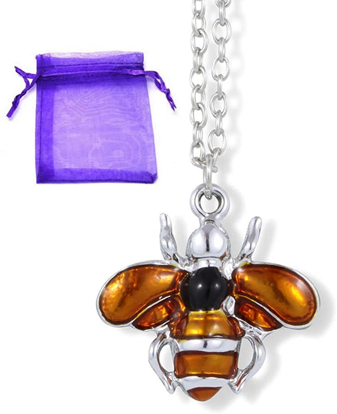 Bee Necklace | Bee Jewelry for Women or Men as Great Honey Bee Decor or Bumblebee Decor and Bee Accessories for Women Honey Bee Gifts and Bee Gifts for Women be a Queen Bee with a Queen Bee Necklace