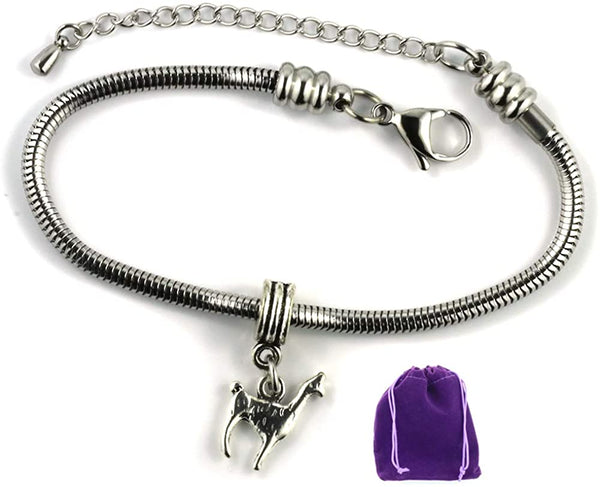 Llama Bracelet | Stainless Steel Snake Chain Bracelet