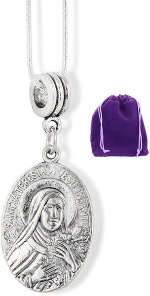 Emerald Park Jewelry Mother Teresa | Saint Teresa Patron Saint of Flowers and The Little Ways Beautiful Medal for Those That Love Saint Teresa