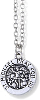 Emerald Park Jewelry Saint Michael Necklace | Small Pray for Us St Michael Charm Chain Necklace
