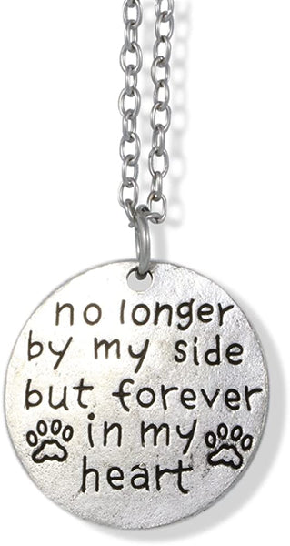 EPJ No Longer by My Side but Forever in My Heart on Silver Chain Necklace