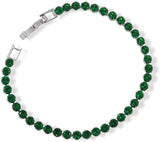 Emerald Park Jewelry Tennis Bracelet AAA Cubic Zirconia Blue Green Pink White
