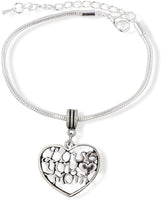Emerald Park Jewelry Love You Mom in a Heart Snake Chain Charm Bracelet