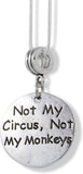 Emerald Park Jewelry Not My Circus Not My Monkeys Inspirational Saying Charm Snake Chain Necklace
