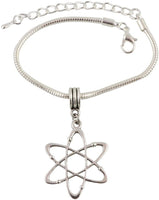 Emerald Park Jewelry Atomic Science Symbol Snake Chain Charm Bracelet