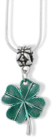 Emerald Park Jewelry Clover Necklace | Green Tint Charm Snake Chain Pendant