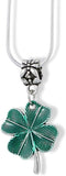 Emerald Park Jewelry Clover Necklace | Green Tint Charm Snake Chain Pendant