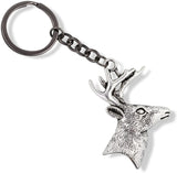 Emerald Park Jewelry Deer Keychain | Deer Antler Keychain for Men and Women Great Camping Gadgets and Country Boy Gifts for Men Hunting Keychain or Antler Keychains for Her and Fun Hunting Gadgets or a Camping Gadget, Silver, Large